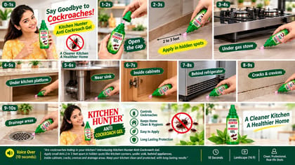 Kitchen Hunter Anti Cockroach Gel - 50g | Cockroach Control Gel for Home & Kitchen | Long Lasting Protection