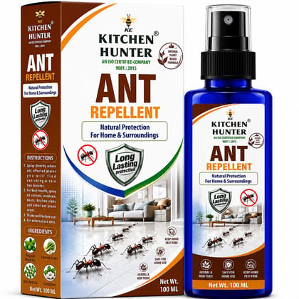 Kitchen Hunter Ant Repellent Spray 100ml for Home & Kitchen | Easy-to-Use Household Spray | Long-Lasting Ant Protection