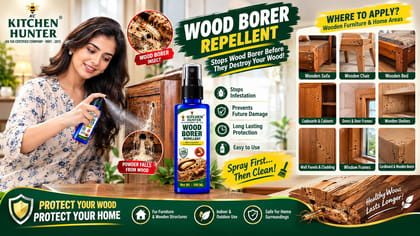Kitchen Hunter Wood Borer Repellent Spray 100ml for Furniture, Doors & Wooden Structures | Wood Care Spray